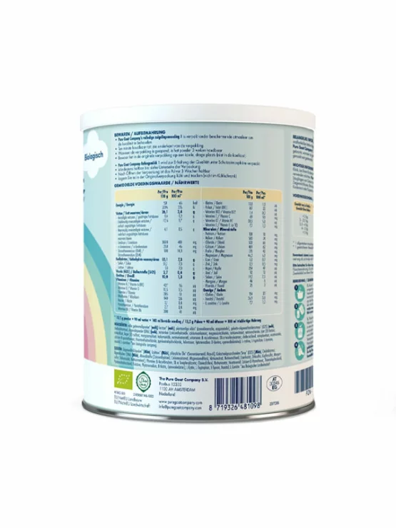 Začetna formula za dojenčke na osnovi kozjega mleka 1 (od rojstva) - Ekološka 400 g Pure Goat