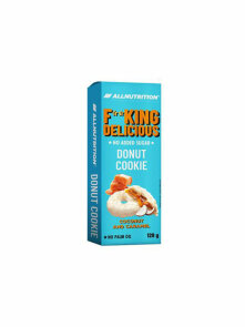 All Nutrition Donut piškoti s kokosom in karamelo brez dodanega sladkorja, s sladilom v svetlo modri škatli 128g