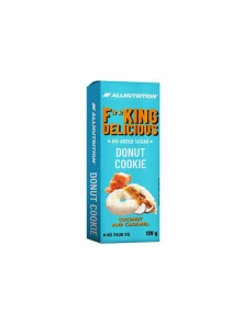 All Nutrition Donut piškoti s kokosom in karamelo brez dodanega sladkorja, s sladilom v svetlo modri škatli 128g