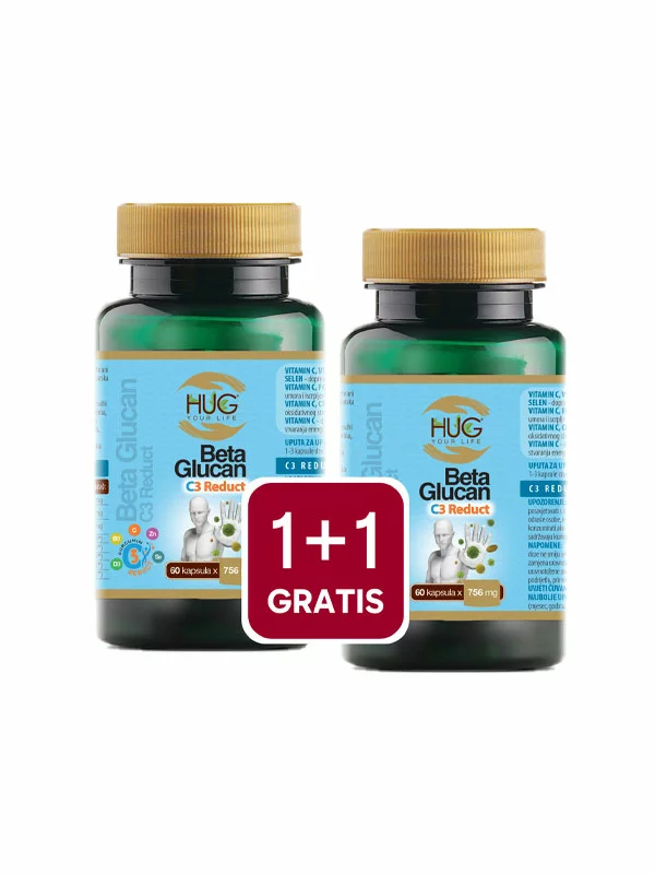 1+1 Beta Glukan & C3 Reduct 2 x 60 x 756 mg Kapsule - Hug Your Life