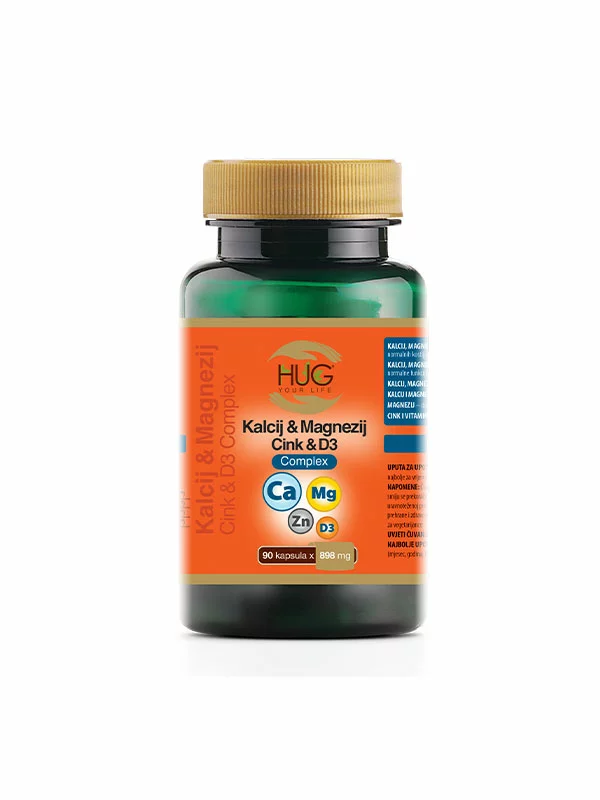 Kalcij, Magnezij, Cink, D3 Complex kapsule Hug Your Life