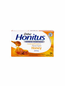 Honitus zeliščne pastile za grlo Med škatlica 24 kos Dabur