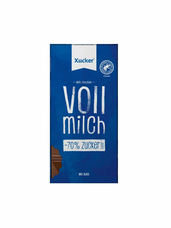 Mlečna čokolada s ksilitolom v modri embalaži 80g Xucker