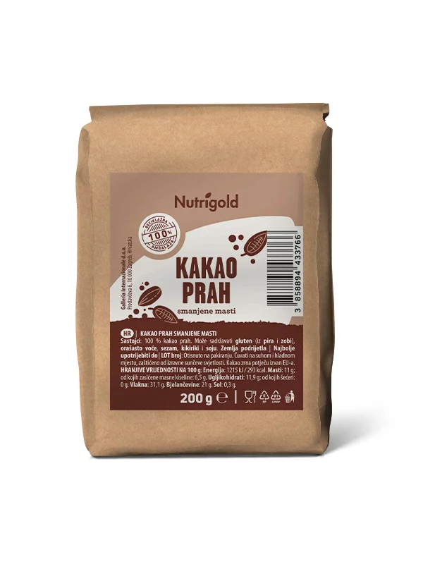 Nutrigold Kakav v prahu v papirnati embalaži 200g