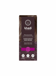 Rastlinska barva za lase Temno rjava - 100g Khadi