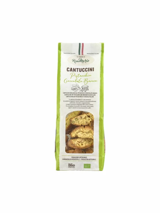 Cantuccini s pistacijo in belo čokolado - Ekološki 200g RomiMarie