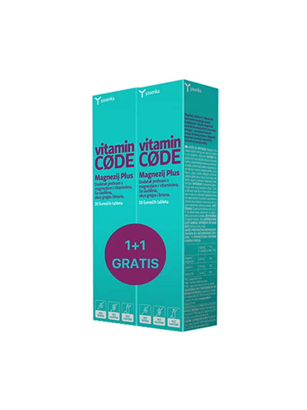 Magnezij PLUS šumeče tablete 1+1 gratis grenivka & limona - 40kos Yasenka