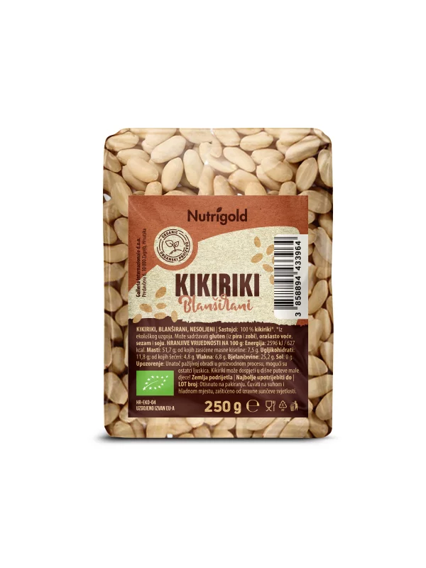 Blanširani arašidi - Ekološki 250g Nutrigold