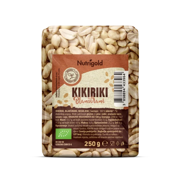 Blanširani arašidi - Ekološki 250g Nutrigold