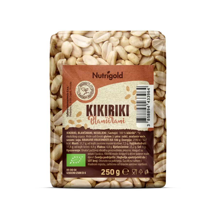 Blanširani arašidi - Ekološki 250g Nutrigold