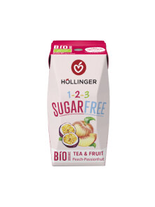 Breskvin sok z marakujo Brez sladkorja - Tetrapak s slamico - Ekološki 200ml Hollinger