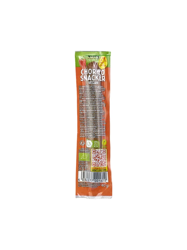 Veganska snack klobasa Chorizo ​​​​- Ekološka 40g Wheaty
