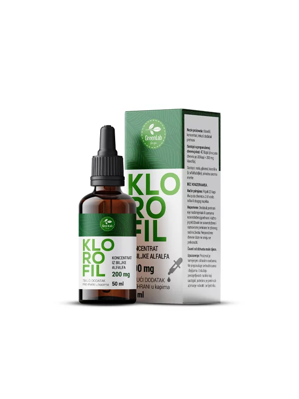 Koncentrat klorofila v kapljicah - 50 ml Green lab