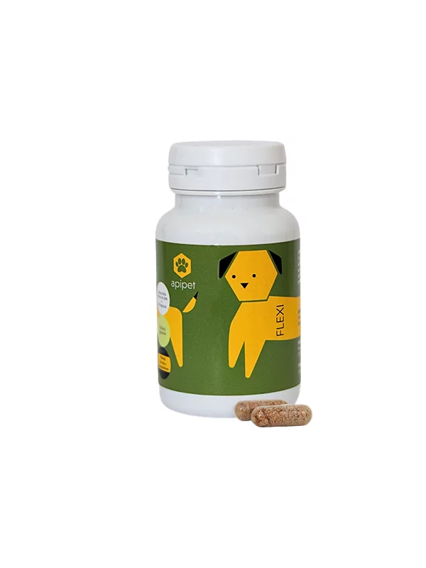 Apipet Flexi za zdravje kosti in sklepov pri psih v embalaži je 60 kapsul