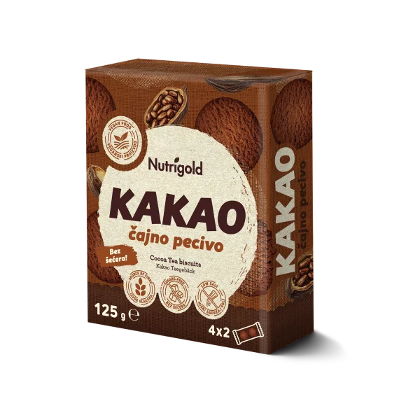 Piškoti brez sladkorja - Kakav 125 g Nutrigold