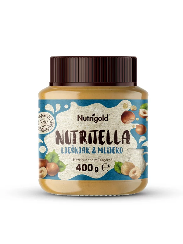 Nutritella namaz iz mleka in lešnikov – ekološki 400 g Nutrigold