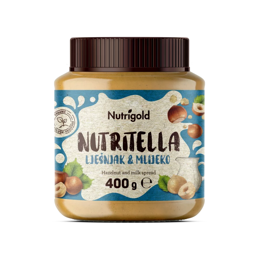 Nutrigold organski Nutritella Namaz od mlijeka & lješnjaka u pakiranju od 400g