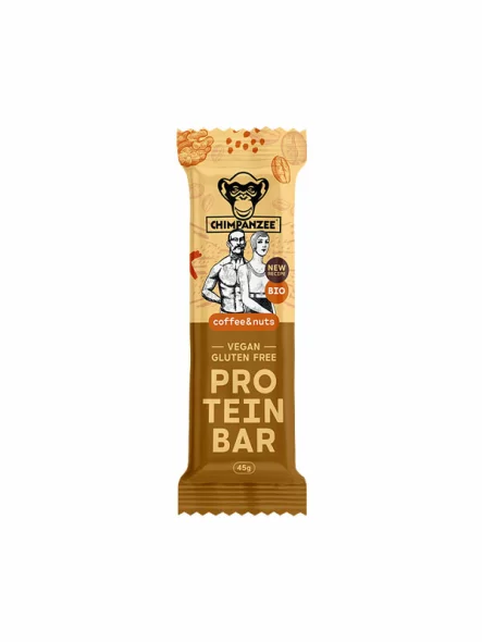 Proteinska ploščica Kava & Arašidi – Ekološka 45 g Chimpanzee