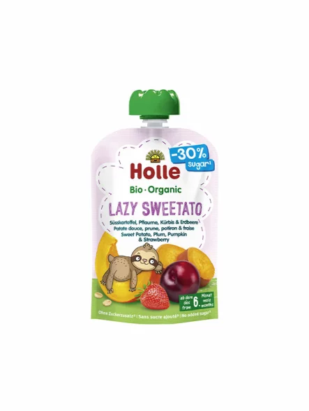 Holle Pire iz sladkega krompirja, slive, buče in jagode "Lazy Sweetato" (od 6. meseca) – Ekološki 100 g