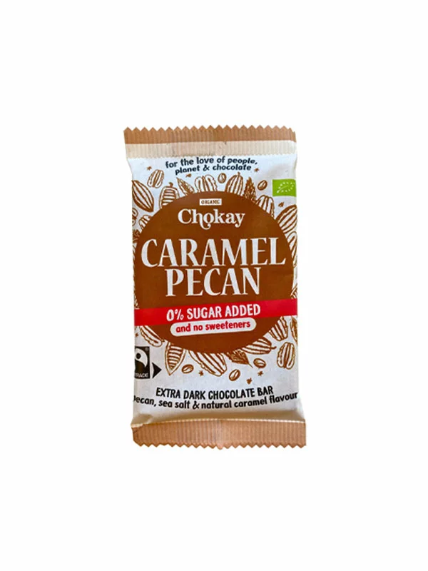 Ploščica Karamela & Pekanovi orehi Brez dodanega sladkorja - Ekološka 70g Chokay