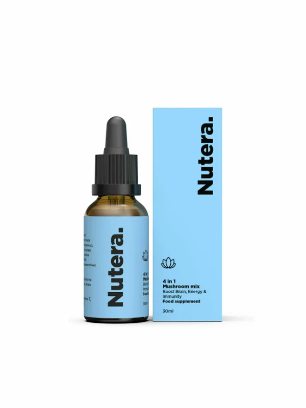 4-v-1 Mešanica gob (Reishi, Cordyceps, Chaga in Resasti bradovec)  – 30 ml Nutera