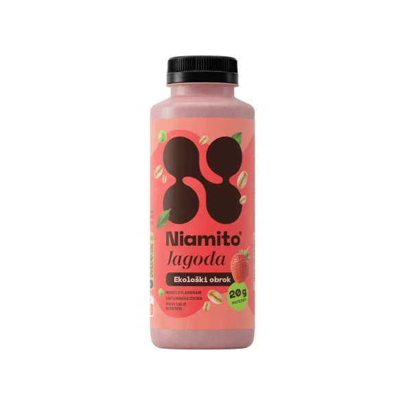 Niamito tekoči obrok z okusom jagode v 390 ml plastenki.