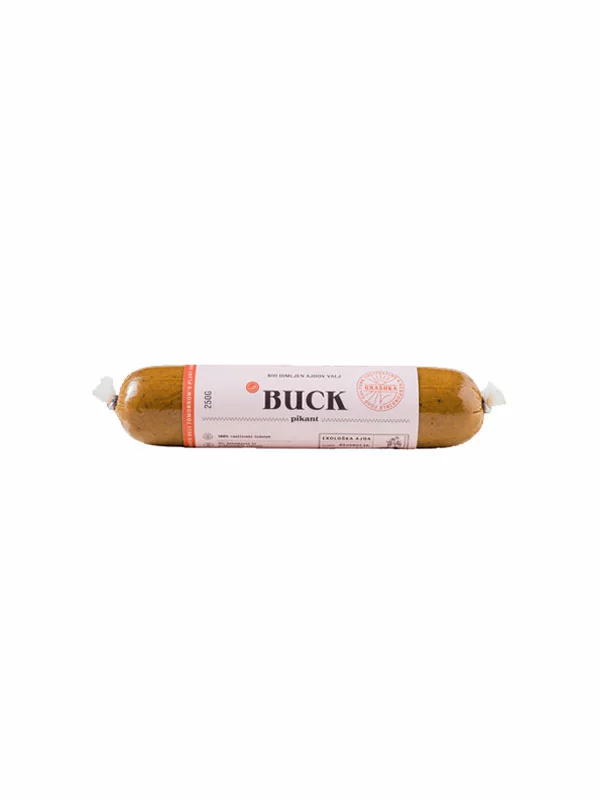Grashka organska veganska salama BUCK pikant u pakiranju od 200g.