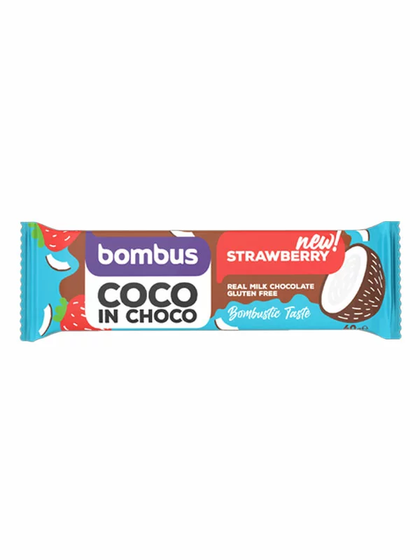 Bombus Coco in Choco ploščica z liofilizirano jagodo v 40 g pakiranju