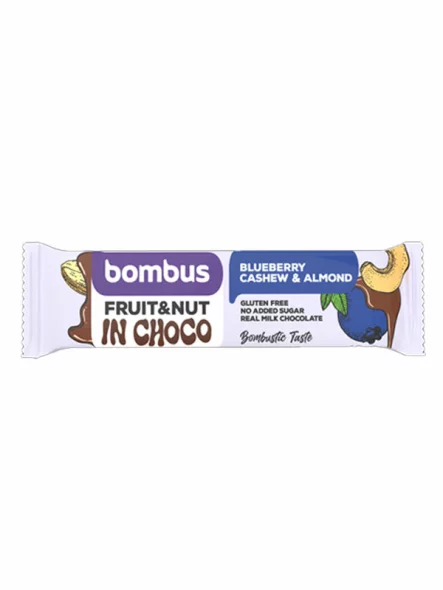 Fruit & Nut Bar Borovnica & Indijski oreščki – 40 g Bombus