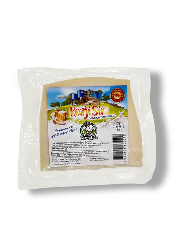 Capra Domestica Trdi sir iz polnomastnega kozjega mleka v 150 gramskem pakiranju