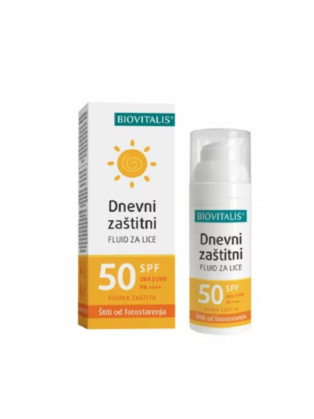 Dnevni zaščitni fluid za obraz SPF 50 – 50 ml Biovitalis