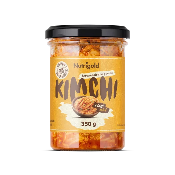 Nutrigold Kimchi Blagi, Fermentirana zelenjava v 350 g steklenem kozarcu.