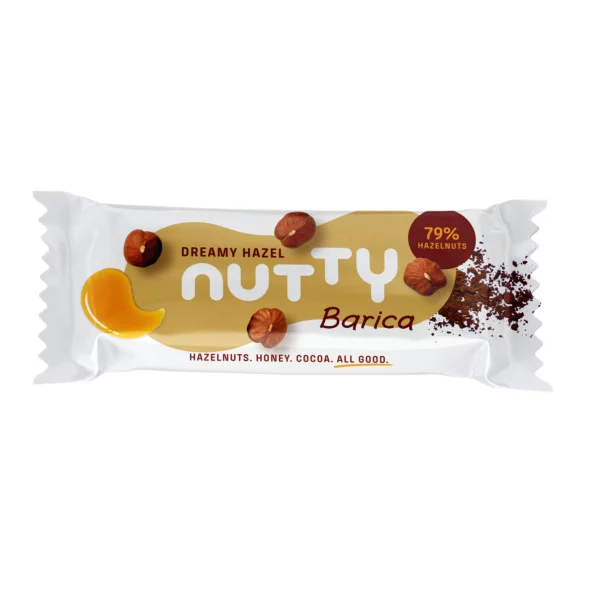 Nutty BARica ploščica Dreamy Hazel, brez glutena v pakiranju 45 g.
