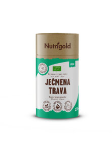 Nutrigold ekološka ječmenova trava v prahu v rjavi embalaži, 200g.