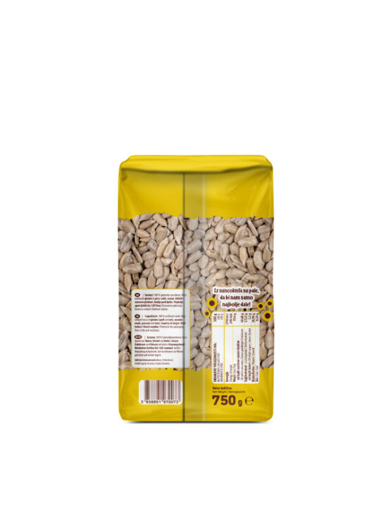 Nutrigold oluščena sončnična semena v prozorni plastični embalaži, 750g.