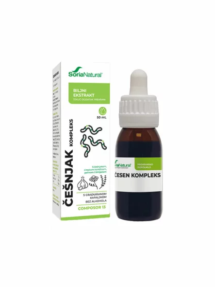 Soria Natural naravni česnov kompleks v steklenički, 50ml.