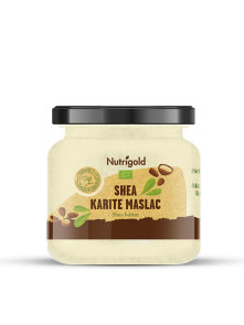 Nutrigold ekološki Karite Shea maslo v kozarcu.