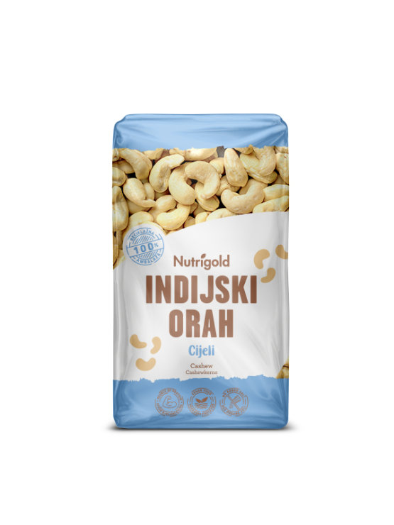 Nutrigold ekološki surovi insijdki oreščki v prozorni plastični embalaži, 1000g.