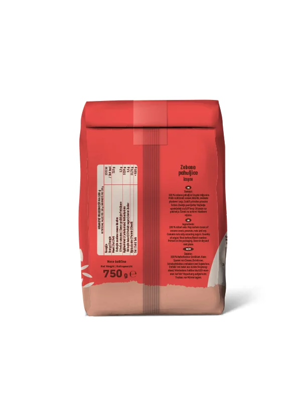 Nutrigold ovseni kosmiči v rjavi papirnati embalaži, 750g.