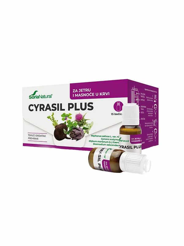Soria Natural Cyrasil kombinacija zdravilnih  rastlin in lecitina v stekleničkah, 14x10ml.