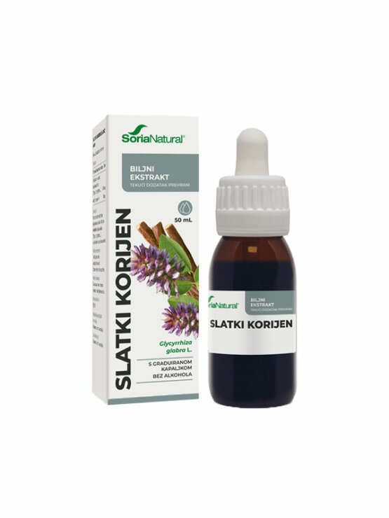 Soria Natural naravni izvleček sladkega korena v steklenički, 50ml.