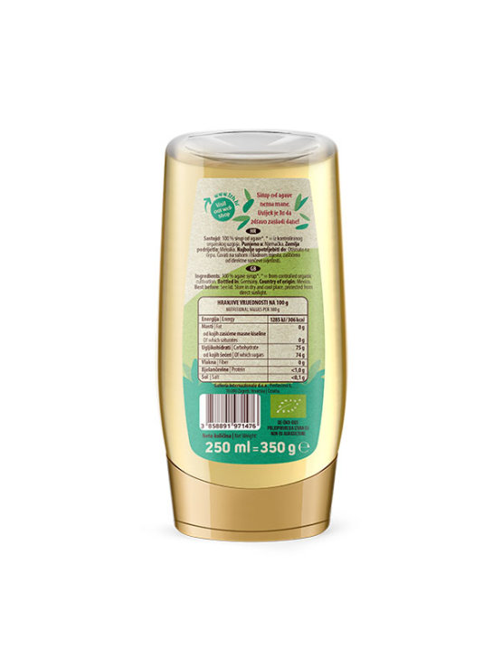 Nutrigold ekološki agavin sirup v prozorni plastenki, 350g.