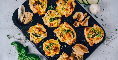 Pomladne quiche košarice so kot nalašč za velikonočno mizo!