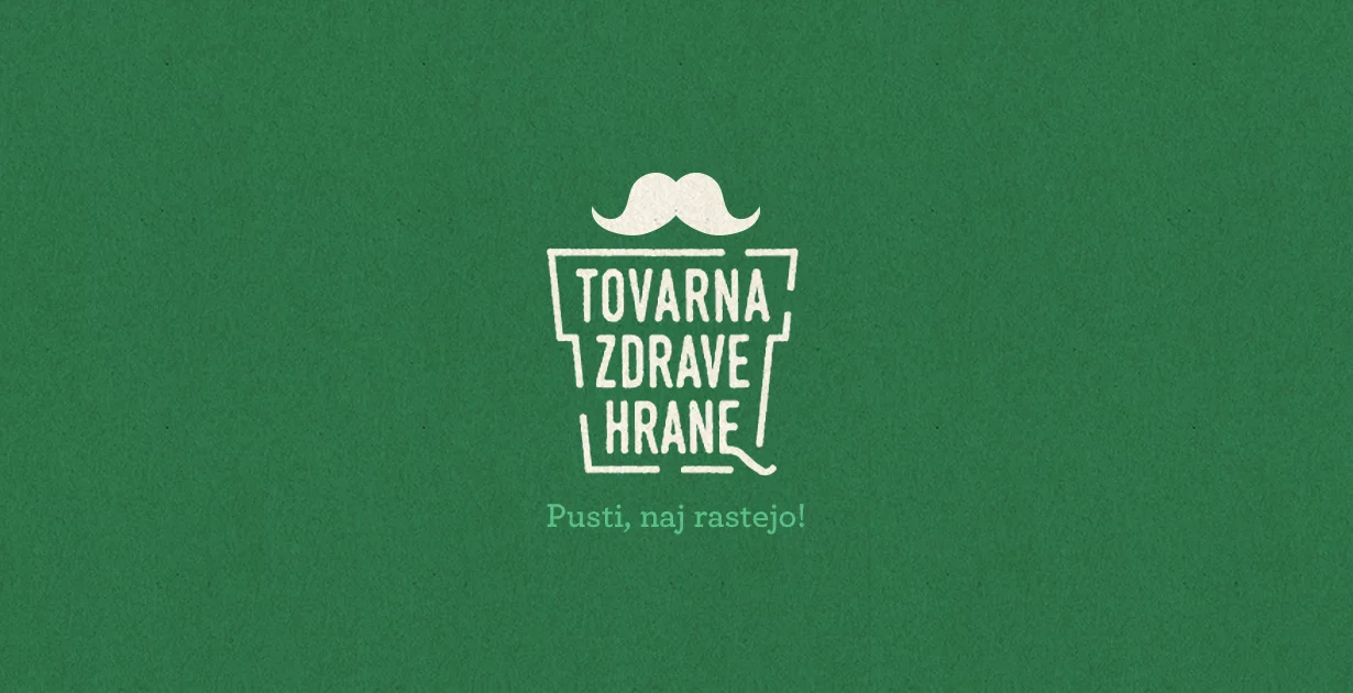 Zeleni vizuali Tovarna Zdrave Hrane z belimi brki in napisom Movember - Ozaveščamo o zdravju moškihpisom Movember - Ozaveščamo o zdravju moških