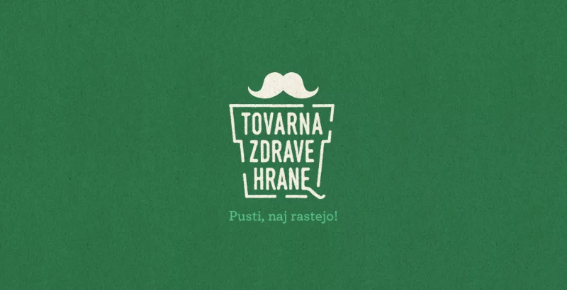 Zeleni vizuali Tovarna Zdrave Hrane z belimi brki in napisom Movember - Ozaveščamo o zdravju moškihpisom Movember - Ozaveščamo o zdravju moških