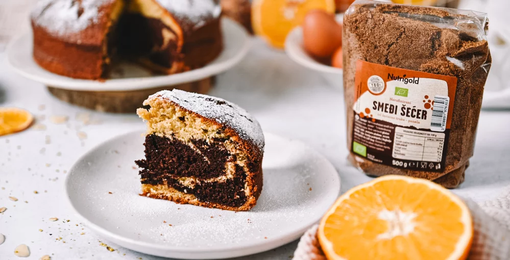 Marmorna umetnost čokoladne torte s pomarančo