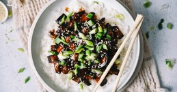 Teriyaki jajčevec z rižem - sladko-pikantna japonska poslastica!