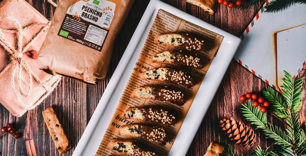 Biscotti s čokolado in pomarančo