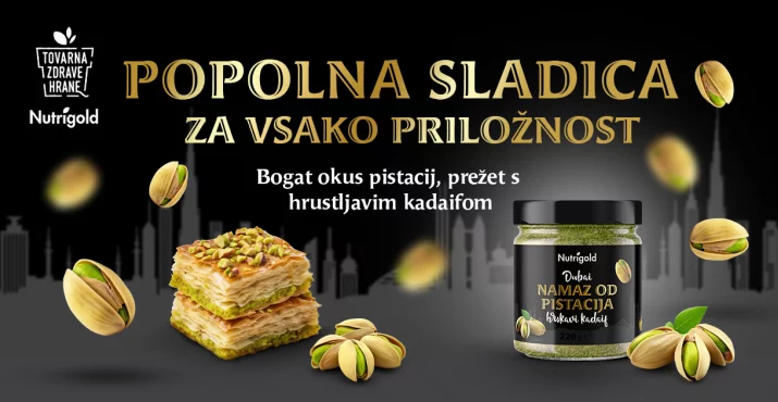 Nutrigold dubajski pistacijev namaz s hrustljavim kadaifom