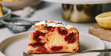 Kolač z rikoto in malinami – instashop